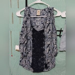 Paisley Print Women's Top - Blue